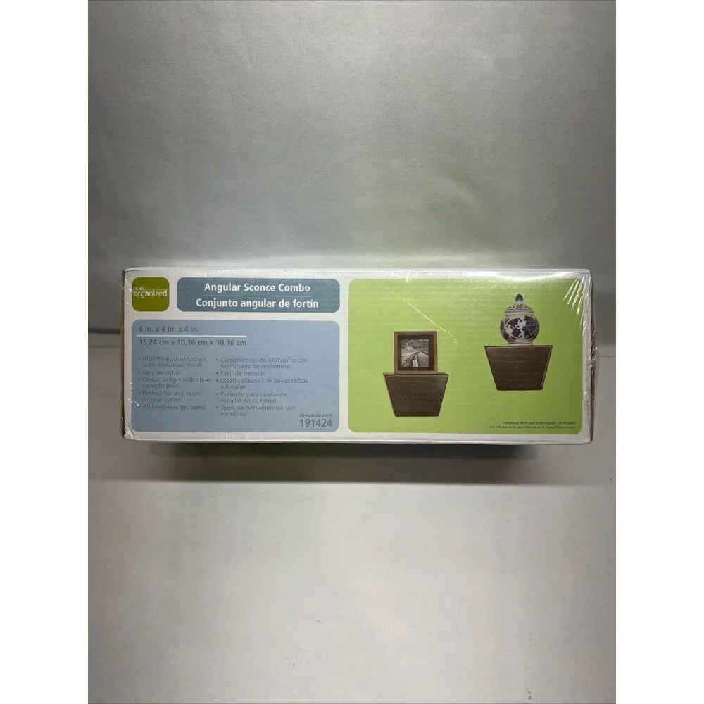 Real Organized Angular Sconce Combo Self, Item #191424 6”X4”X4” Brown Finish